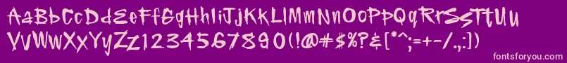 Pfnofear Font – Pink Fonts on Purple Background