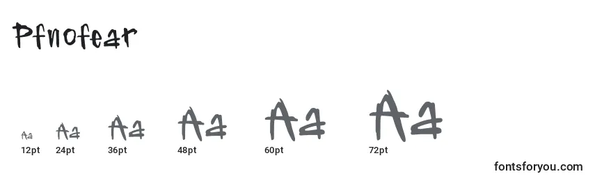 Größen der Schriftart Pfnofear