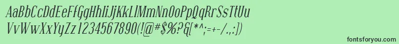 フォントCovingtonCondItalic – 緑の背景に黒い文字