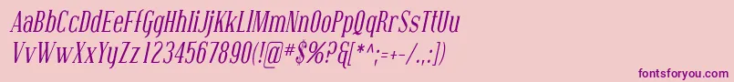 CovingtonCondItalic Font – Purple Fonts on Pink Background