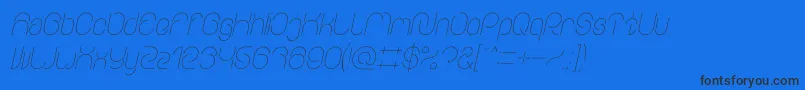 Fonte EverythingItalic – fontes pretas em um fundo azul