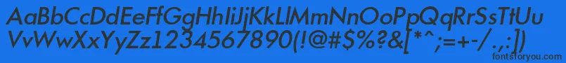 Futur19 Font – Black Fonts on Blue Background