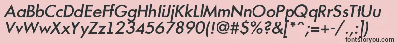 Police Futur19 – polices noires sur fond rose