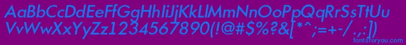 Futur19 Font – Blue Fonts on Purple Background