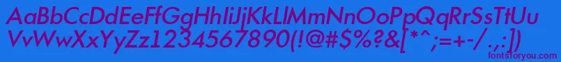 Futur19 Font – Purple Fonts on Blue Background