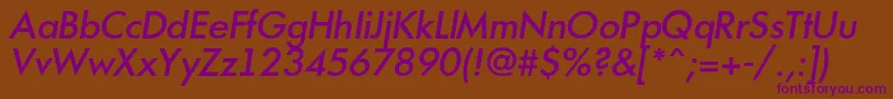 Futur19 Font – Purple Fonts on Brown Background