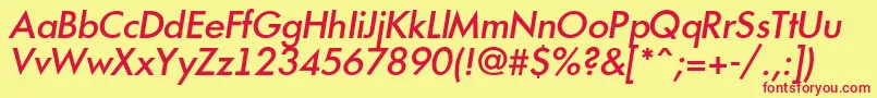 Futur19 Font – Red Fonts on Yellow Background