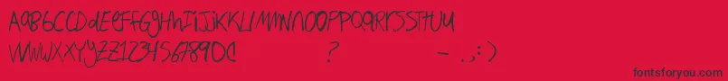 Fonte Hand Writing – fontes pretas em um fundo vermelho