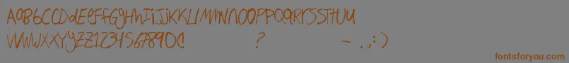 Hand Writing Font – Brown Fonts on Gray Background