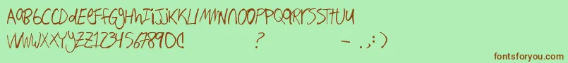 Hand Writing Font – Brown Fonts on Green Background