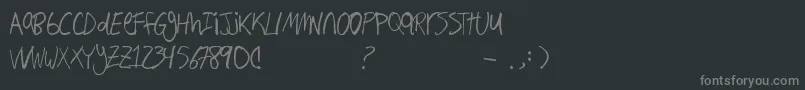 Hand Writing Font – Gray Fonts on Black Background