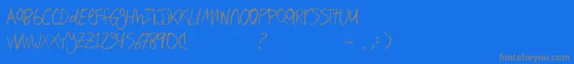 Hand Writing Font – Gray Fonts on Blue Background