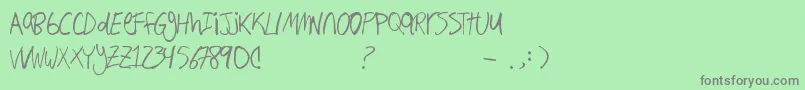 Hand Writing Font – Gray Fonts on Green Background