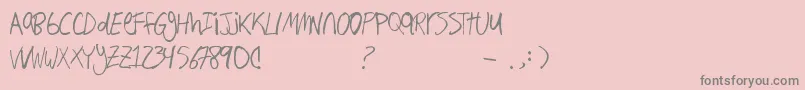 Hand Writing Font – Gray Fonts on Pink Background