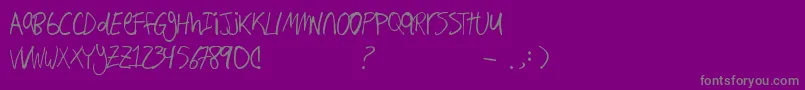 Hand Writing Font – Gray Fonts on Purple Background