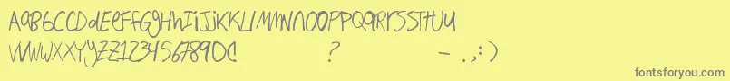 Hand Writing Font – Gray Fonts on Yellow Background