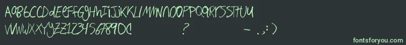 Hand Writing Font – Green Fonts on Black Background