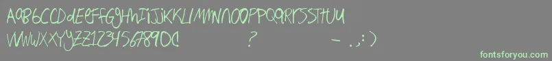 Hand Writing Font – Green Fonts on Gray Background
