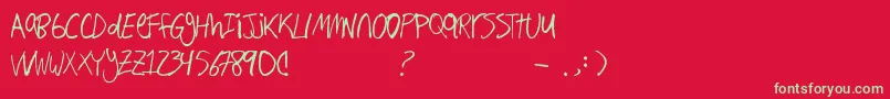 Шрифт Hand Writing – зелёные шрифты на красном фоне