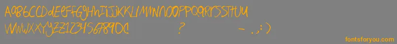 Hand Writing Font – Orange Fonts on Gray Background