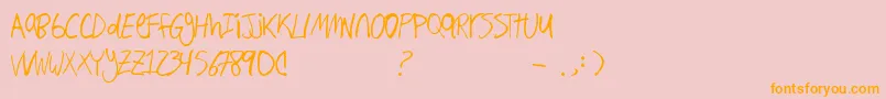 Hand Writing Font – Orange Fonts on Pink Background