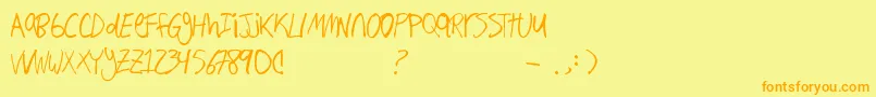 Hand Writing Font – Orange Fonts on Yellow Background