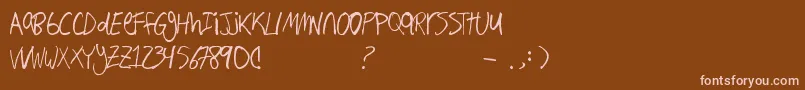 Hand Writing Font – Pink Fonts on Brown Background