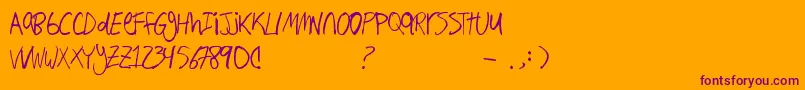 Hand Writing Font – Purple Fonts on Orange Background
