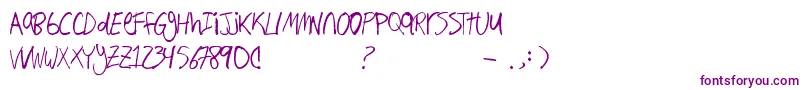 Hand Writing Font – Purple Fonts on White Background