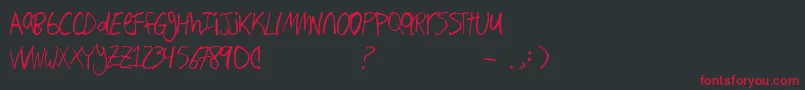 Hand Writing Font – Red Fonts on Black Background