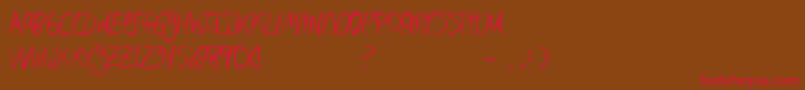 Hand Writing Font – Red Fonts on Brown Background