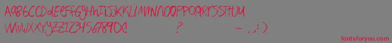 Hand Writing Font – Red Fonts on Gray Background