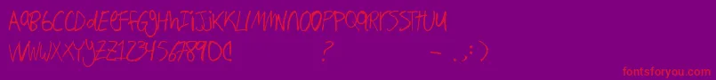 Czcionka Hand Writing – czerwone czcionki na fioletowym tle