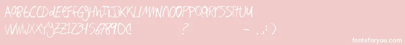 Hand Writing-Schriftart – Weiße Schriften auf rosa Hintergrund