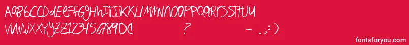 Шрифт Hand Writing – белые шрифты на красном фоне