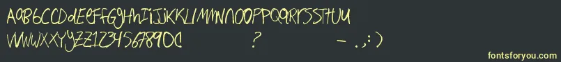 Hand Writing Font – Yellow Fonts on Black Background