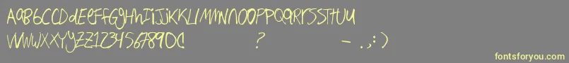 Hand Writing Font – Yellow Fonts on Gray Background