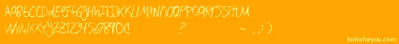 Hand Writing Font – Yellow Fonts on Orange Background