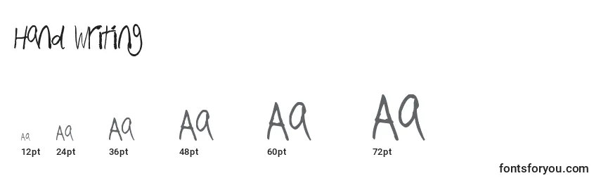 Размеры шрифта Hand Writing