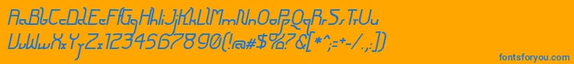 FuturexArthurItalic Font – Blue Fonts on Orange Background