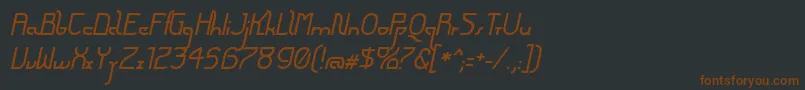Czcionka FuturexArthurItalic – brązowe czcionki na czarnym tle