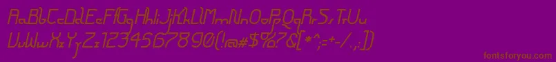 FuturexArthurItalic-Schriftart – Braune Schriften auf violettem Hintergrund
