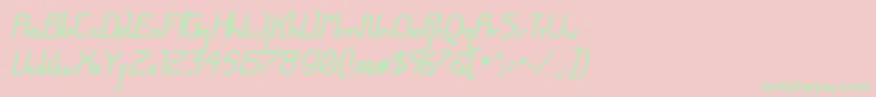 FuturexArthurItalic-Schriftart – Grüne Schriften auf rosa Hintergrund