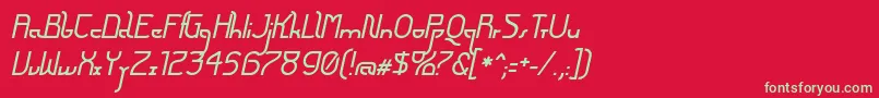 FuturexArthurItalic-Schriftart – Grüne Schriften auf rotem Hintergrund