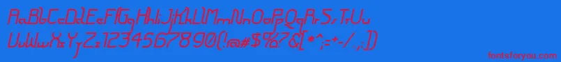 FuturexArthurItalic Font – Red Fonts on Blue Background