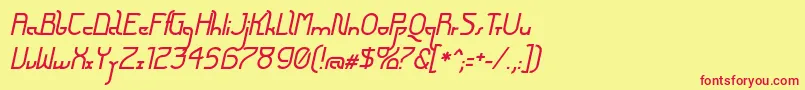 フォントFuturexArthurItalic – 赤い文字の黄色い背景