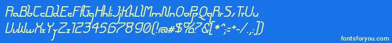 Шрифт FuturexArthurItalic – жёлтые шрифты на синем фоне