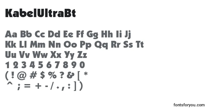 Czcionka KabelUltraBt – alfabet, cyfry, specjalne znaki