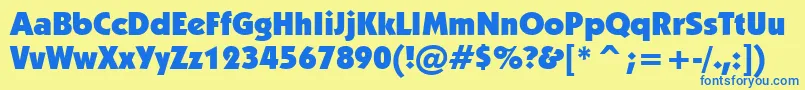 KabelUltraBt Font – Blue Fonts on Yellow Background