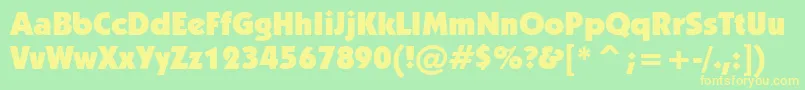 KabelUltraBt Font – Yellow Fonts on Green Background